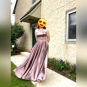 Dusty Rose/Pink Bronze Jules and Cleo Prom Dress (Size 6)